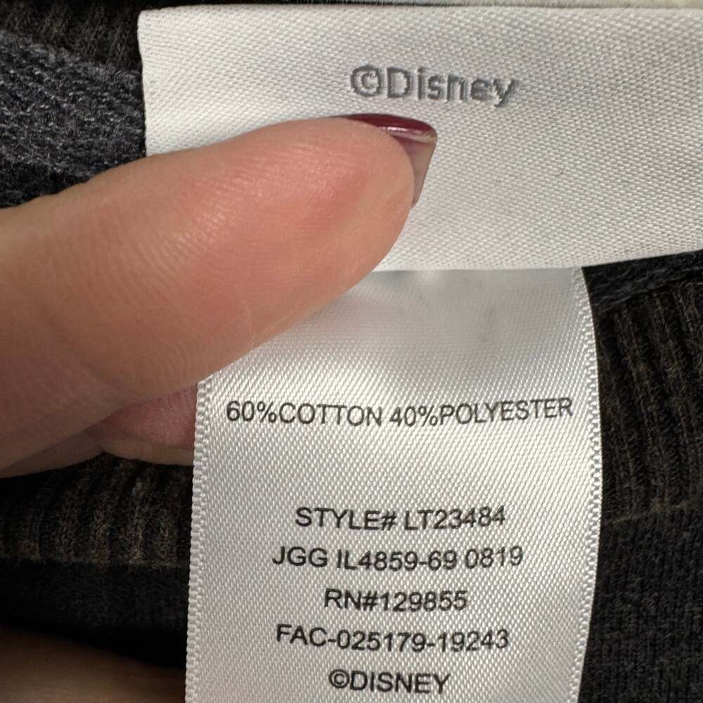 MICKEY MOUSE DISNEYLAND~Long Sleeve~Dark Grey Pullover~Metallic~Sz XLarge - Picture 5 of 7